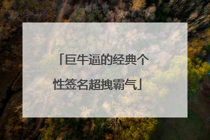 巨牛逼的经典个性签名超拽霸气