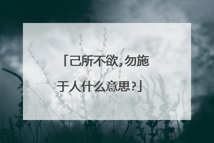 己所不欲,勿施于人什么意思?