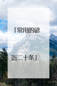 常用的谚语二十条