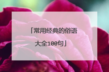 常用经典的俗语大全100句