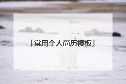 常用个人简历模板