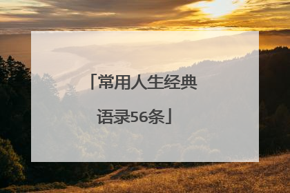 常用人生经典语录56条