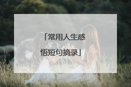 常用人生感悟短句摘录