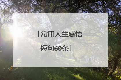 常用人生感悟短句60条