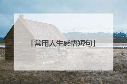 常用人生感悟短句