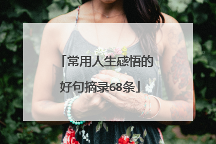 常用人生感悟的好句摘录68条
