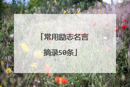 常用励志名言摘录50条