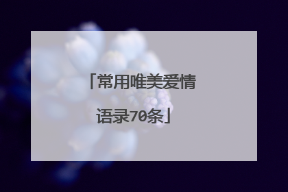 常用唯美爱情语录70条
