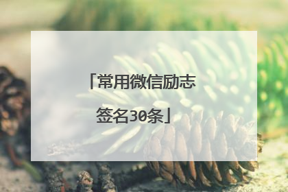 常用微信励志签名30条