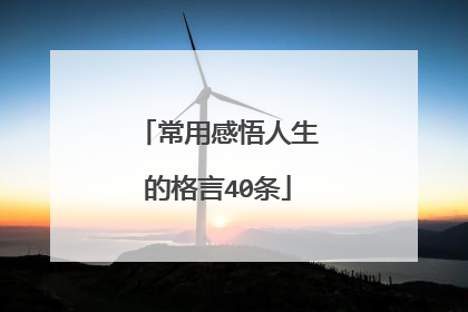 常用感悟人生的格言40条