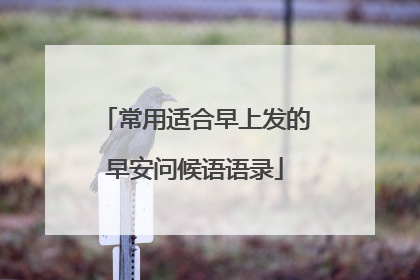 常用适合早上发的早安问候语语录