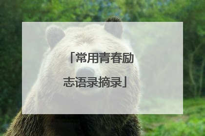 常用青春励志语录摘录