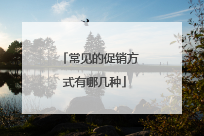 常见的促销方式有哪几种