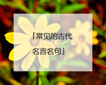 常见的古代名言名句