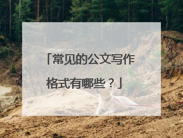 常见的公文写作格式有哪些?