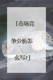 市场竞争分析怎么写?