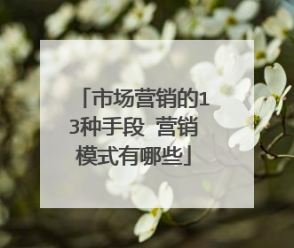市场营销的13种手段 营销模式有哪些
