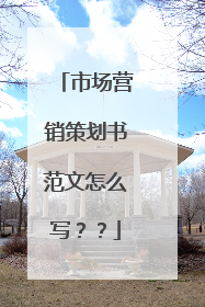 市场营销策划书范文怎么写？？