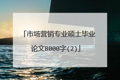 市场营销专业硕士毕业论文8000字(2)