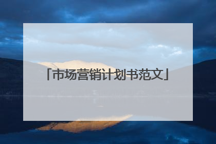 市场营销计划书范文