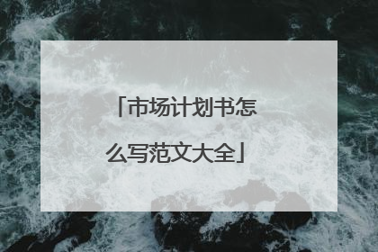 市场计划书怎么写范文大全
