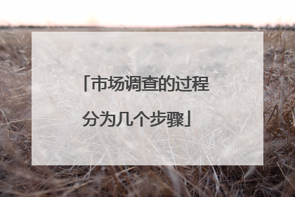 市场调查的过程分为几个步骤