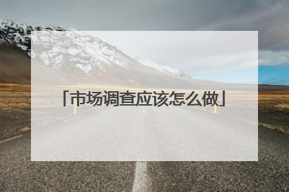 市场调查应该怎么做