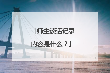 师生谈话记录内容是什么？