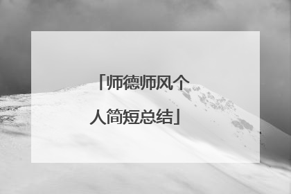 师德师风个人简短总结