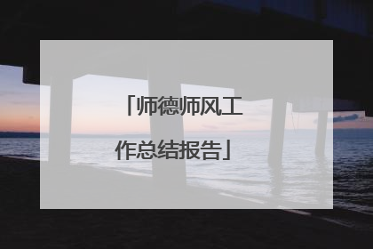 师德师风工作总结报告