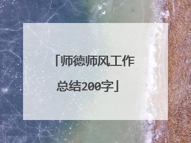 师德师风工作总结200字