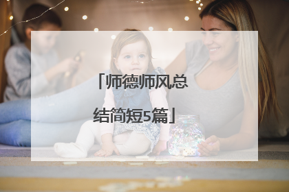 师德师风总结简短5篇