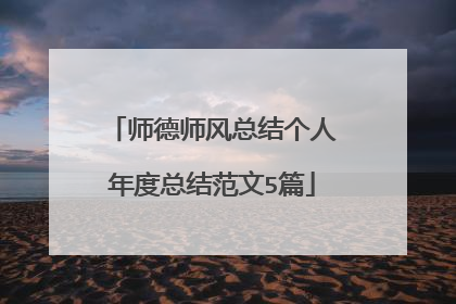 师德师风总结个人年度总结范文5篇