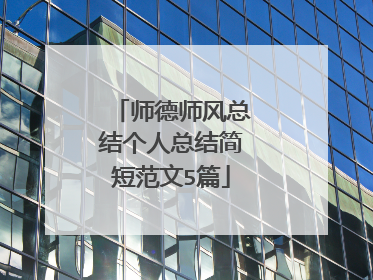 师德师风总结个人总结简短范文5篇