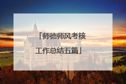 师德师风考核工作总结五篇