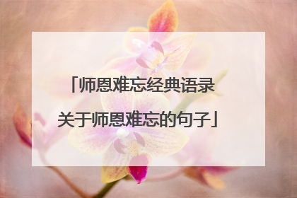 师恩难忘经典语录 关于师恩难忘的句子