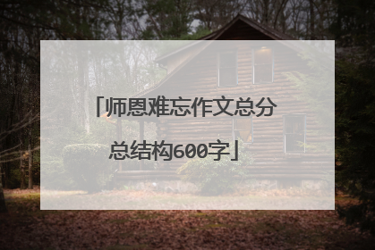 师恩难忘作文总分总结构600字