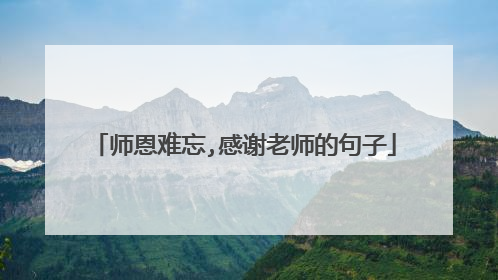 师恩难忘,感谢老师的句子