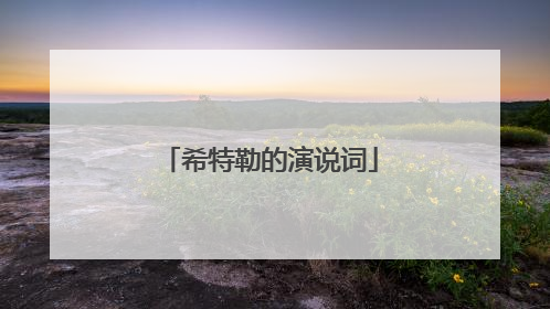 希特勒的演说词