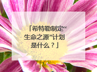 希特勒制定“生命之源”计划是什么?