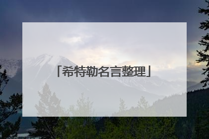 希特勒名言整理