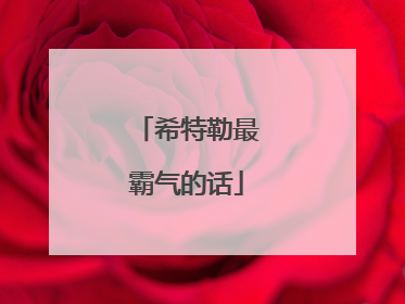 希特勒最霸气的话