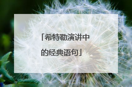 希特勒演讲中的经典语句