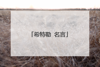 希特勒 名言