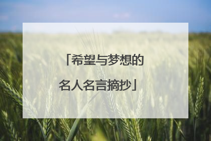 希望与梦想的名人名言摘抄