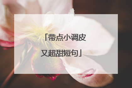 带点小调皮又超甜短句