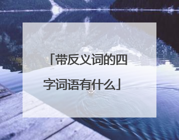带反义词的四字词语有什么