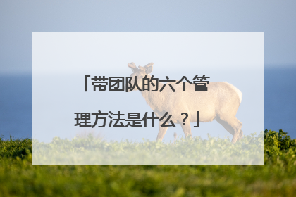 带团队的六个管理方法是什么?