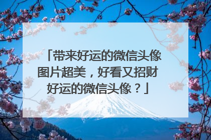 带来好运的微信头像图片超美,好看又招财好运的微信头像?