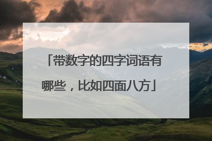 带数字的四字词语有哪些，比如四面八方